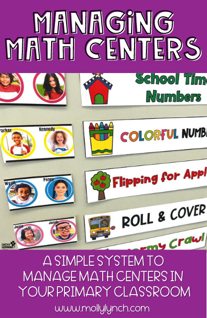 managing math centers with simple systems | Lucky Learning with Molly Lynch