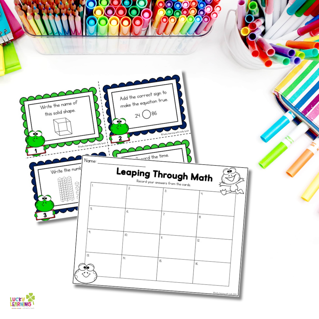 math tasks cards | Lucky Learning with Molly Lynch