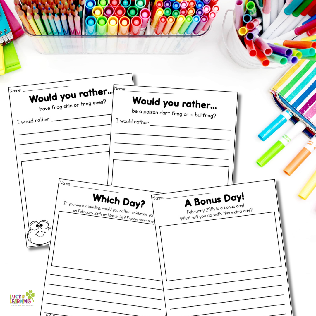 would you rather prompts worksheet | Lucky Learning with Molly Lynch