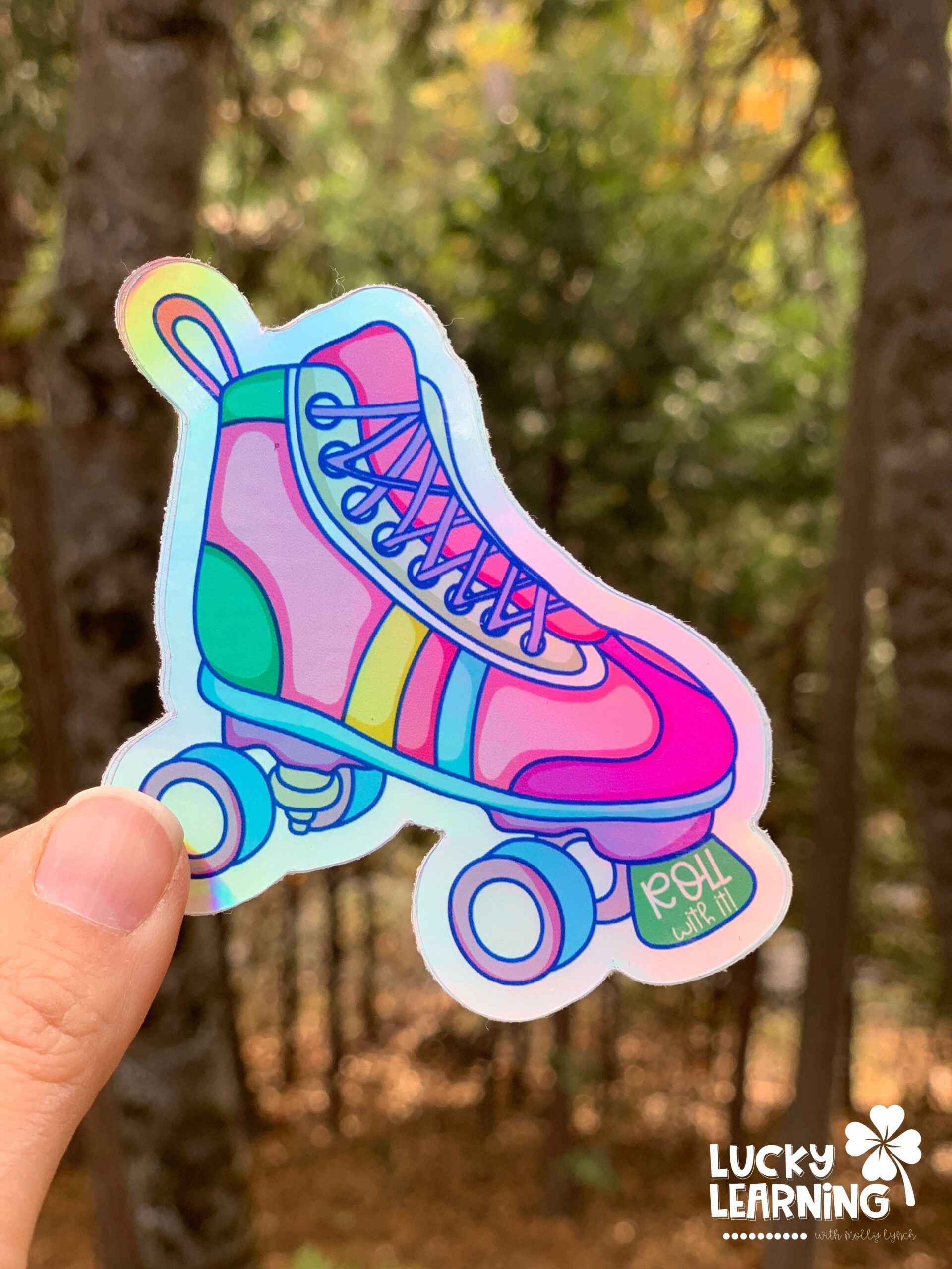 Roll with It Rollerskate Sticker Sticker by Lucky Learning with Molly Lynch