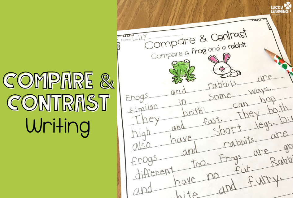 compare and contrast writing prompts and activities for k-2 | Lucky Learning with Molly Lynch
